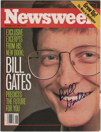 Lot #338 Bill Gates Signed Magazine Cover -