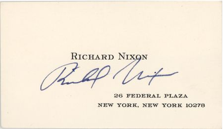 Lot #165. Richard Nixon Signed Business Card