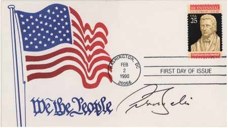Lot #416 Antonin Scalia Signed First Day Cover
