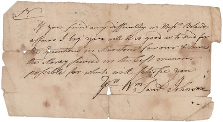 Lot #355 William Samuel Johnson Autograph Document