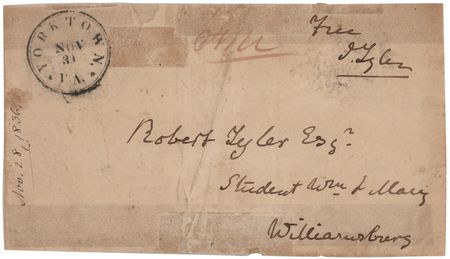 Lot #203 John Tyler Signed Free Frank