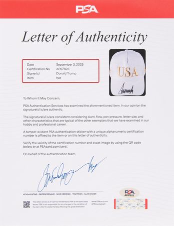 Lot #196 Donald Trump Signed 'USA' Baseball Cap - Image 5