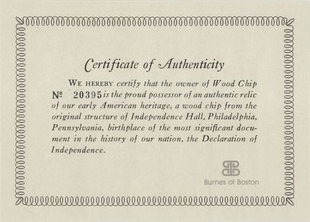 Lot #353 Independence Hall Wood Relic - Limited Edition - Image 8