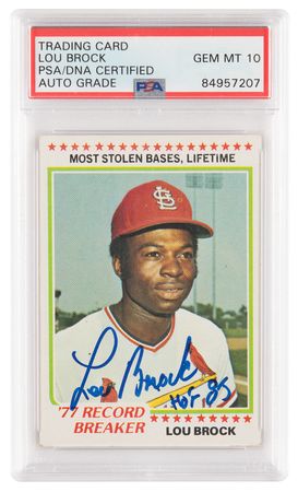 Lot #946 Lou Brock Signed Baseball Card - 1978