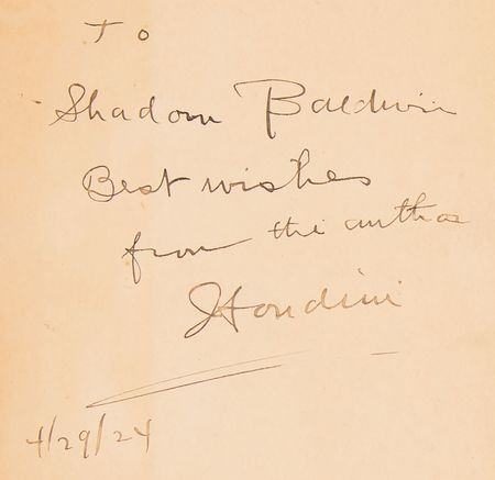 Lot #808 Harry Houdini Signed Book - A Magician Among the Spirits, Presented to a Magic Pioneer's Daughter - Image 2