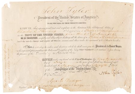 Lot #202 John Tyler Document Signed as President - Image 1