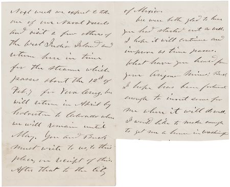 Lot #105 U. S. Grant Handwritten Letter to His Son from Cuba, Reflecting on 