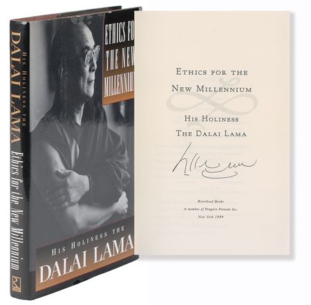 Lot #330 Dalai Lama Signed Book - Ethics for the