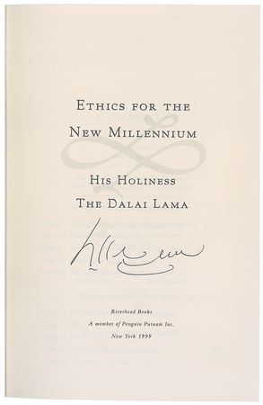 Lot #330 Dalai Lama Signed Book - Ethics for the New Millennium - Image 4