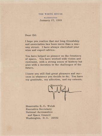 Lot #51 Lyndon B. Johnson (13) Typed Letters Signed to the Executive Secretary of the National Aeronautics and Space Council: 