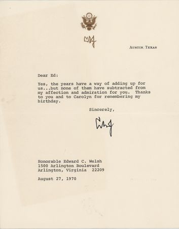 Lot #51 Lyndon B. Johnson (13) Typed Letters Signed to the Executive Secretary of the National Aeronautics and Space Council: 