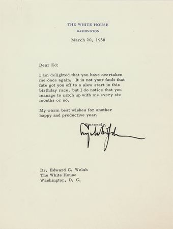 Lot #51 Lyndon B. Johnson (13) Typed Letters Signed to the Executive Secretary of the National Aeronautics and Space Council: 