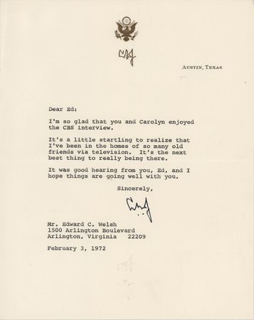 Lot #51 Lyndon B. Johnson (13) Typed Letters Signed to the Executive Secretary of the National Aeronautics and Space Council: 