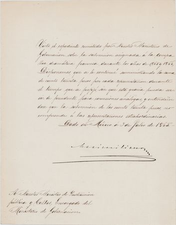 Lot #379 Maximilian I of Mexico Letter Signed