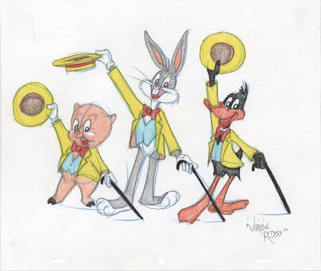 Lot #600 Virgil Ross Signed Original Drawing of