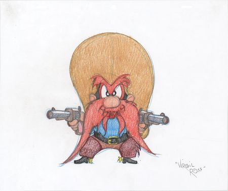 Lot #602 Virgil Ross Signed Original Drawing of