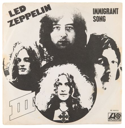 Lot #674 Led Zeppelin: John Bonham and Jimmy Page Signed 45 RPM Single - 'Immigrant Song' - Image 2