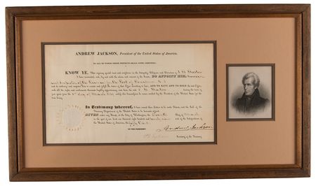 Lot #112 Andrew Jackson Document Signed as President - Image 1