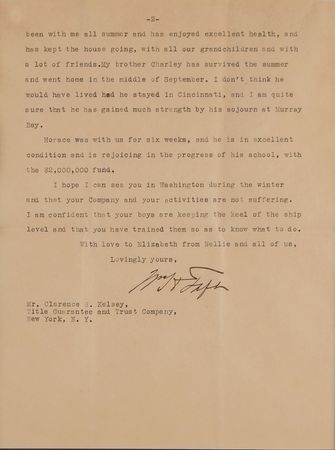 Lot #187 William H. Taft Typed Letter Signed - Image 3