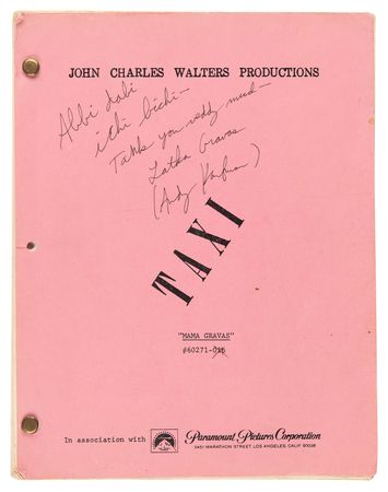 Lot #881 Andy Kaufman Signed 'Taxi' Script - Image 1