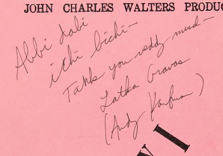 Lot #881 Andy Kaufman Signed 'Taxi' Script - Image 2