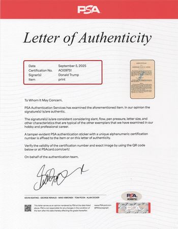 Lot #197 Donald Trump Signature - Image 2