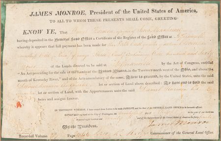 Lot #161 James Monroe Document Signed as President - Image 2