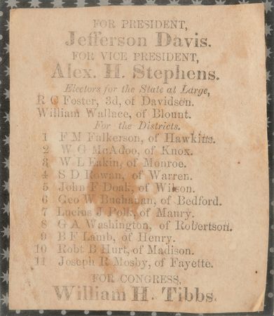 Lot #473 Jefferson Davis: Confederate States of America Election Ballot (1861) - Image 2