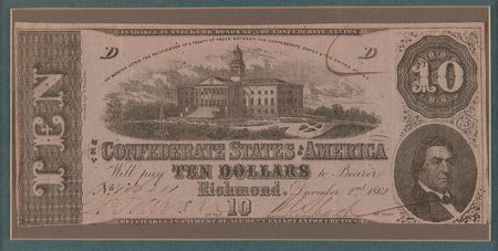 Lot #470 Confederate Currency (2) Ten-Dollar Banknotes (1862) - Image 2