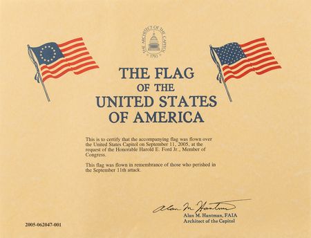 Lot #308 9/11 Anniversary 2005 U.S. Capitol-Flown Flags (2) - Image 4