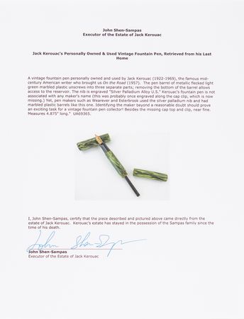 Lot #629 Jack Kerouac's Personally-Owned and -Used Fountain Pen - Image 5