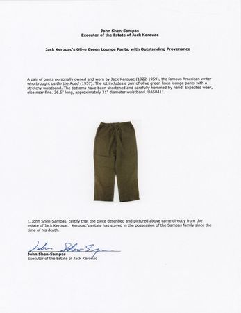 Lot #635 Jack Kerouac's Personally-Owned and -Worn Linen Lounge Pants - Image 3