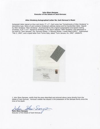 Lot #639 Jack Kerouac: Allen Ginsberg Autograph Letter Signed to the Kerouac Estate - 