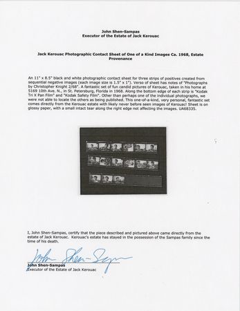 Lot #637 Jack Kerouac's Original Photograph Contact Sheet - Image 3