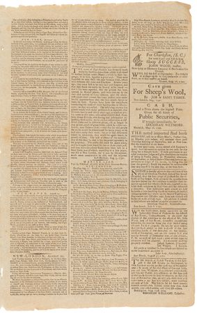 Lot #336 Funding Act of 1790: The Connecticut Gazette from August 20, 1790 - Image 4