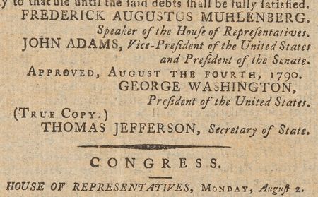 Lot #336 Funding Act of 1790: The Connecticut Gazette from August 20, 1790 - Image 5