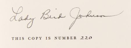 Lot #118 Lady Bird Johnson Signed Book - The White House Library (Ltd. Ed. #220/300) - Image 2