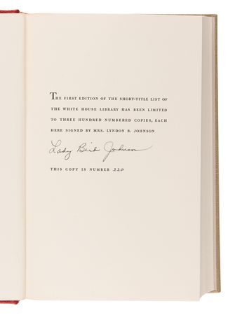 Lot #118 Lady Bird Johnson Signed Book - The White House Library (Ltd. Ed. #220/300) - Image 4