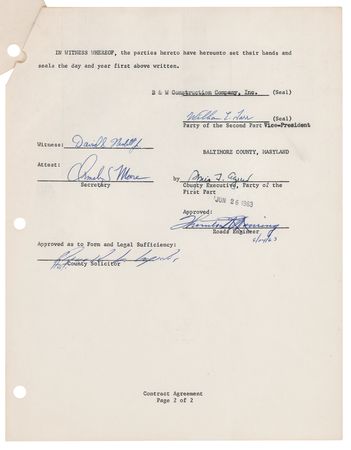 Lot #309 Spiro Agnew Document Signed - Image 1