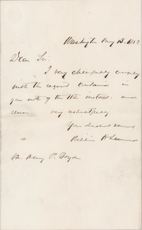 Lot #418 William H. Seward Autograph Letter Signed