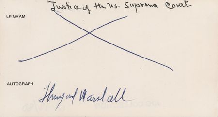 Lot #378 Thurgood Marshall Signature
