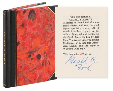 Lot #98 Gerald Ford Signed Book - Global Stability (Ltd. Ed. #49/100) - Image 1