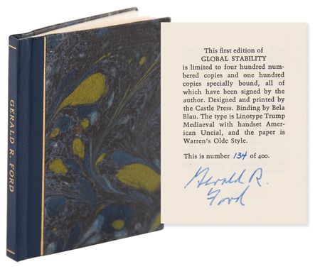 Lot #99 Gerald Ford Signed Book - Global Stability (Ltd. Ed. #134/400) - Image 1