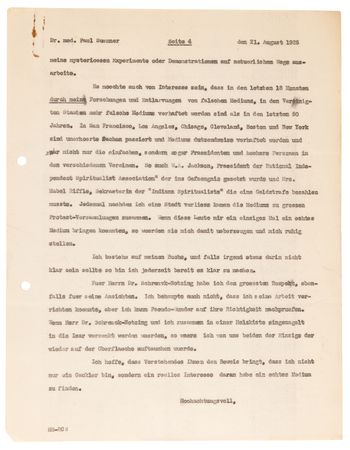 Lot #806 Harry Houdini Twice-Signed Typed Carbon Letter: 