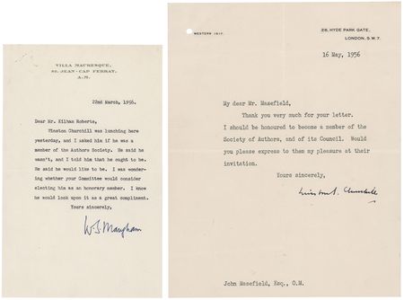 Lot #233 Winston Churchill and W. Somerset Maugham