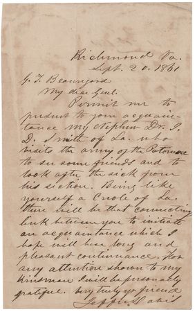 Lot #472 Jefferson Davis Civil War-Dated Autograph