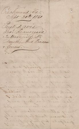 Lot #472 Jefferson Davis Civil War-Dated Autograph Letter Signed to P. G. T. Beauregard - Image 2