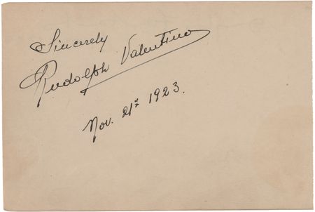 Lot #926 Rudolph Valentino Signature - Image 1
