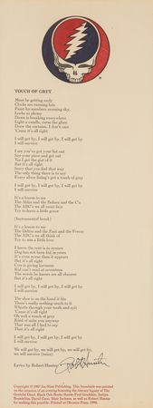 Lot #762 Grateful Dead: Robert Hunter Signed Print - 'Touch of Grey' - Image 2