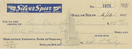 Lot #413 Jack Ruby Signed Check